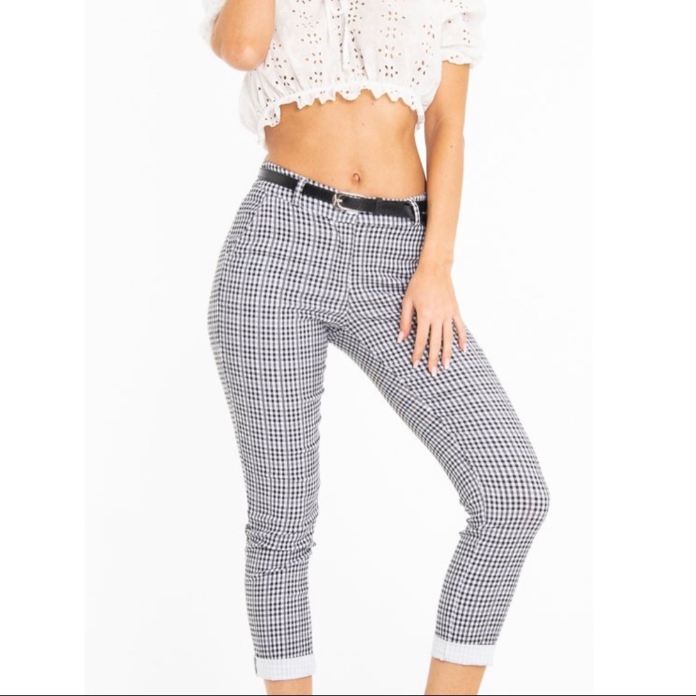 Black and White Checkered Trousers